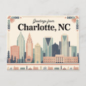 Carte postale Charlotte vintage | Salutations de (Devant)