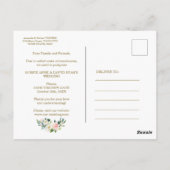 Carte Postale Charm rose Fleurs blanches Mariage Reporté (Dos)