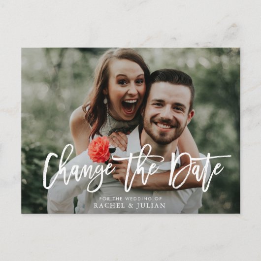 Carte Postale Charmant lettrage modifier la photo de date (Devant)