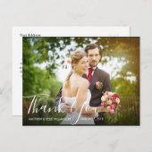 Carte Postale charmant script | Remerciements pour mariage (Devant / Derrière)