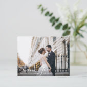 Carte Postale charmant script | Remerciements pour mariage (Debout devant)