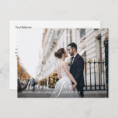 Carte Postale charmant script | Remerciements pour mariage (Devant / Derrière)