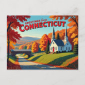 Carte Postale Charmant voeux d'automne du Connecticut (Devant)