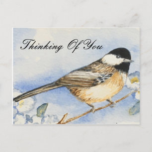Carte postale charmante de pensée pour toi mésange