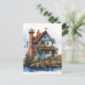 Carte Postale Charmante Petite Shopping Balnéaire (Debout devant)