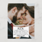 Carte Postale Charme BOHO ! Photo de mariage Merci  (Devant)