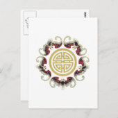 Carte Postale Charme chinois de Longévité Chanceuse (Devant / Derrière)