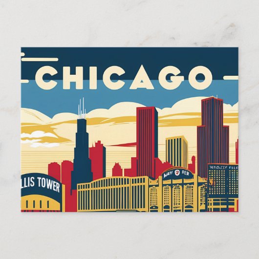 Carte Postale Charme de Chicago : Un aperçu rétrospectif de la v (Devant)