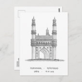 Carte Postale Charminar, Hyderabad, Inde (Devant / Derrière)