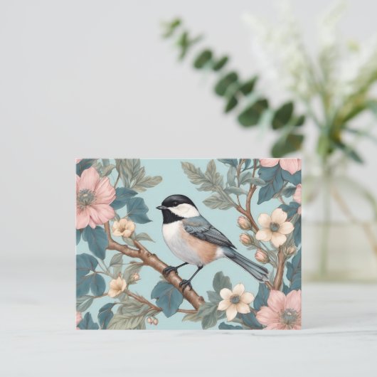 Carte Postale Charming Chickadee Bird (Debout devant)