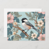 Carte Postale Charming Chickadee Bird (Devant / Derrière)