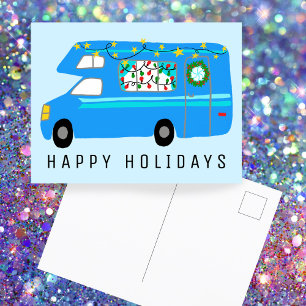 Carte Postale Charming Christmas Camper Vintage RV Xmas