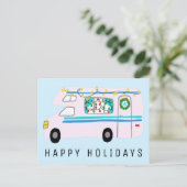 Carte Postale Charming Christmas Camper Vintage RV Xmas (Debout devant)