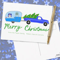 Charming Christmas Camper Vintage Trailer RV Xmas