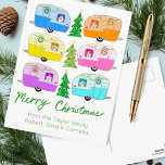 Carte Postale Charming Christmas Camper Vintage Trailer RV Xmas<br><div class="desc">J'espère que vous aimez ce design. Ajoutez votre propre texte à l'avant ou à l'arrière. Consultez ma boutique pour plus de designs et articles assortis du papier d'emballage aux serviettes de cuisine!</div>