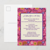 Carte Postale Charming Fleur sauvage rose bébé douche Invitation (Devant / Derrière)