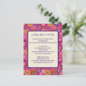 Carte Postale Charming Fleur sauvage rose bébé douche Invitation (Debout devant)