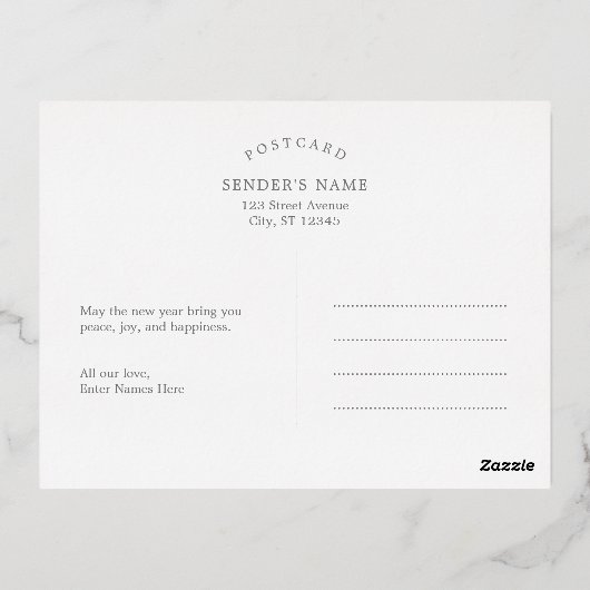 Carte postale Charming Twenty FOIL Happy New Year (Verso)