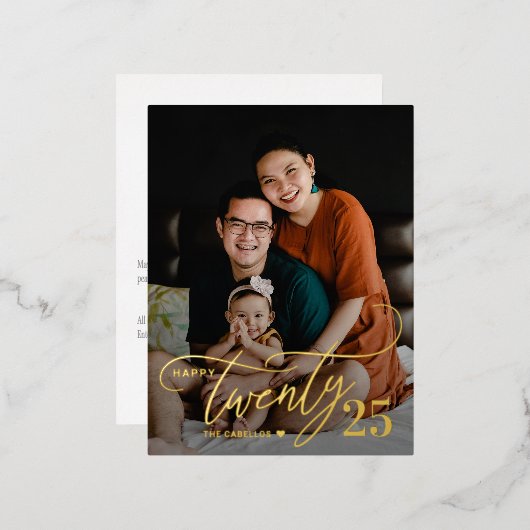 Carte postale Charming Twenty FOIL Happy New Year (Recto/Verso)