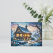 Carte Postale Charming Winter Cottage (Debout devant)