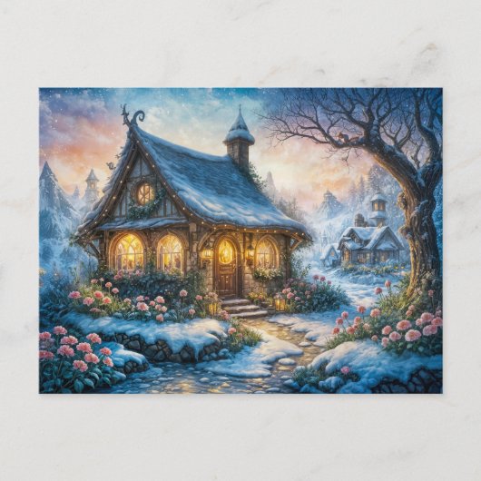 Carte Postale Charming Winter Cottage (Devant)