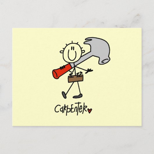 Carte Postale Charpentier avec marteau (Devant)
