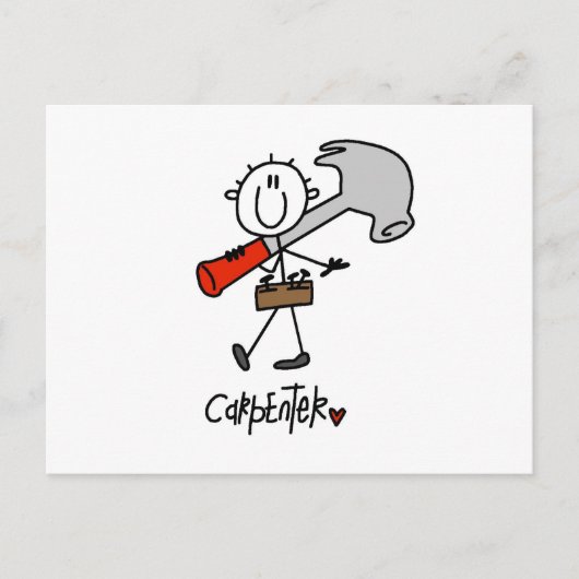 Carte Postale Charpentier avec marteau (Devant)