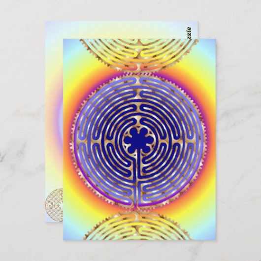 Carte postale Chartres Labyrinth Pearl Light Paths (Devant / Derrière)
