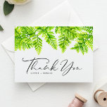 Carte Postale Chartreuse Green Fern Feuilles Mariage Merci<br><div class="desc">Envoyez des remerciements avec cette carte postale de remerciement personnalisable par mariage. Il dispose d'une guirlande aquarelle de feuilles de fougères vert chartreuse. Personnalisez en ajoutant vos détails. Cette carte postale verte vous remerciera est parfaite pour les mariages de bois, les baby showers, les diplômes, les anniversaires, etc. Des éléments...</div>