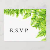Carte Postale Chartreuse Green Fern Feuilles mariage RSVP (Devant)