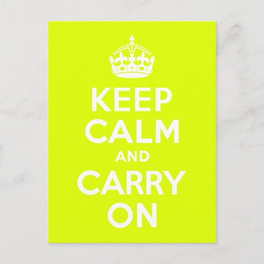 Carte Postale Chartreuse Keep Calm and Carry On (Devant)