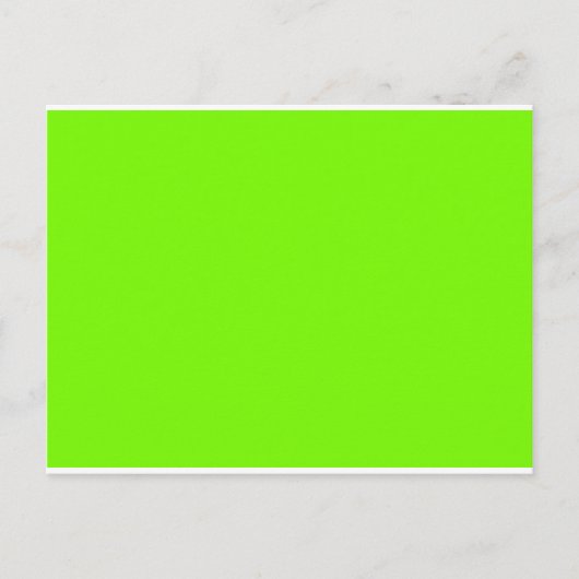 Carte Postale Chartreuse Neon Jaune Couleur Vert Seulement Outil (Devant)