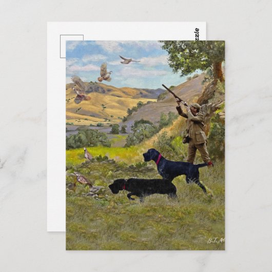 Carte Postale Chasse à la perdrix de Chukar (Devant / Derrière)