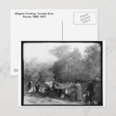 Carte Postale Chasse à l'alligator, rivière Tomoka, Floride 1880 (Devant / Derrière)