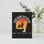 Carte Postale Chasse AJOUTER LE NOM À L'Extérieur Deer Elk Wilde (Debout devant)