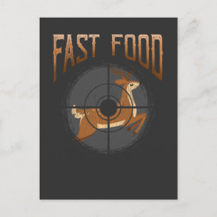 Carte Postale Chasse au Cerf Fast Food Forest Chasseur