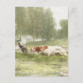 Carte Postale Chasse au faisan avec pointeur (Devant)