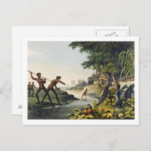 Carte Postale Chasse au Kangaroo, aborigines en Nouvelle-Galle d (Devant / Derrière)