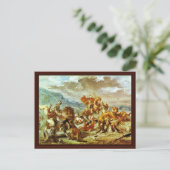 Carte Postale Chasse Au Lion Par Eugène Ferdinand Victor Delacro (Debout devant)