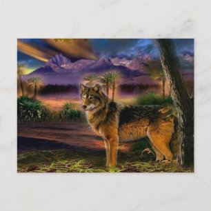 Carte Postale Chasse au loup en montagne