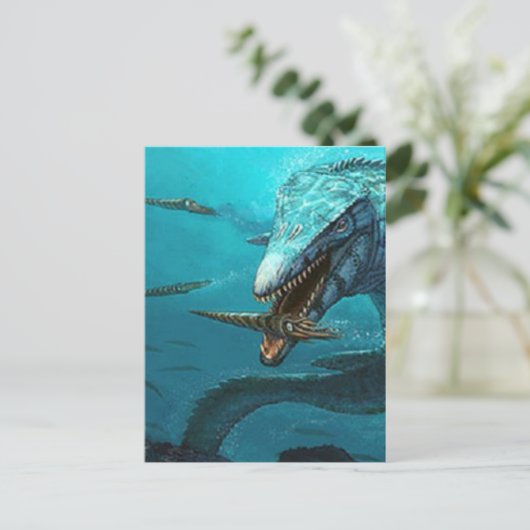 Carte Postale Chasse au Mosasaurus (Debout devant)