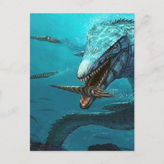 Carte Postale Chasse au Mosasaurus (Devant)
