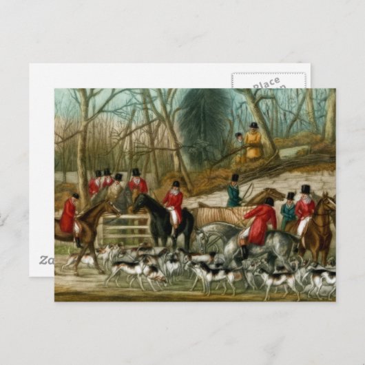 Carte Postale Chasse au renard 1 (Devant / Derrière)