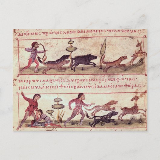 Carte Postale Chasse aux cerfs (Devant)