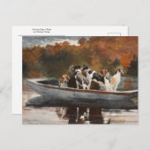 Carte Postale Chasse aux chiens en bateau par Winslow Homer (Devant / Derrière)