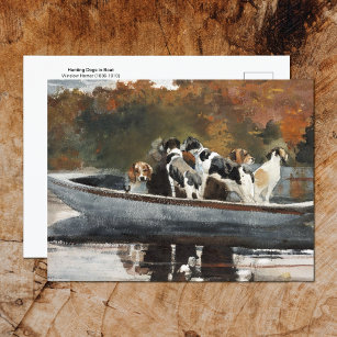 Carte Postale Chasse aux chiens en bateau Winslow Homer