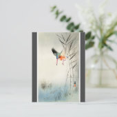 Carte Postale Chasse aux martin-pêcheurs - Ohara Koson - charbon (Debout devant)