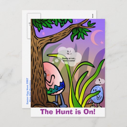 Carte postale Chasse aux oeufs de Pâques (Devant / Derrière)