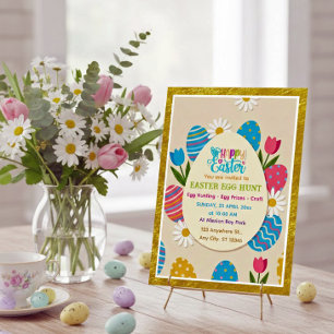 Carte Postale Chasse aux œufs de Pâques   Fête florale de vacanc