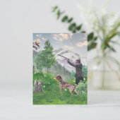 Carte Postale Chasse avec Allemand À poils durs Pointer Tapestry (Debout devant)
